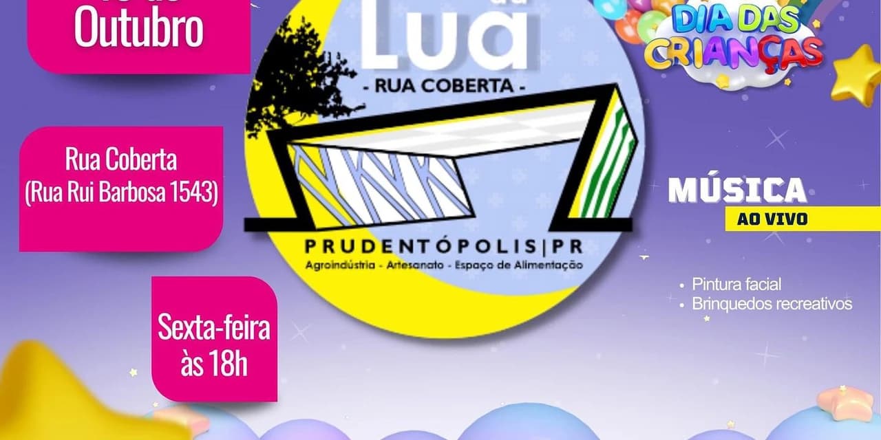 Feira da lua edição dia das crianças acontece em Prudentópolis no dia 13 de outubro
