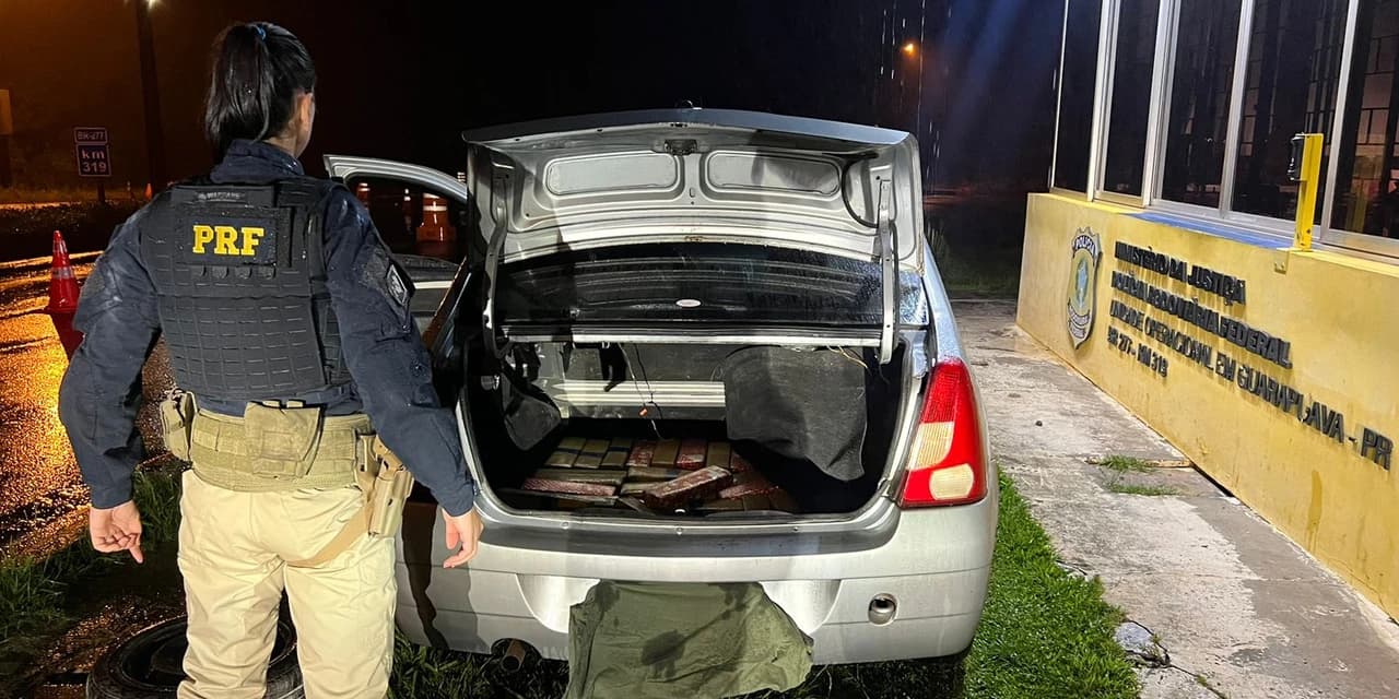 PRF apreende cerca de 122 quilos de Maconha, em Guarapuava