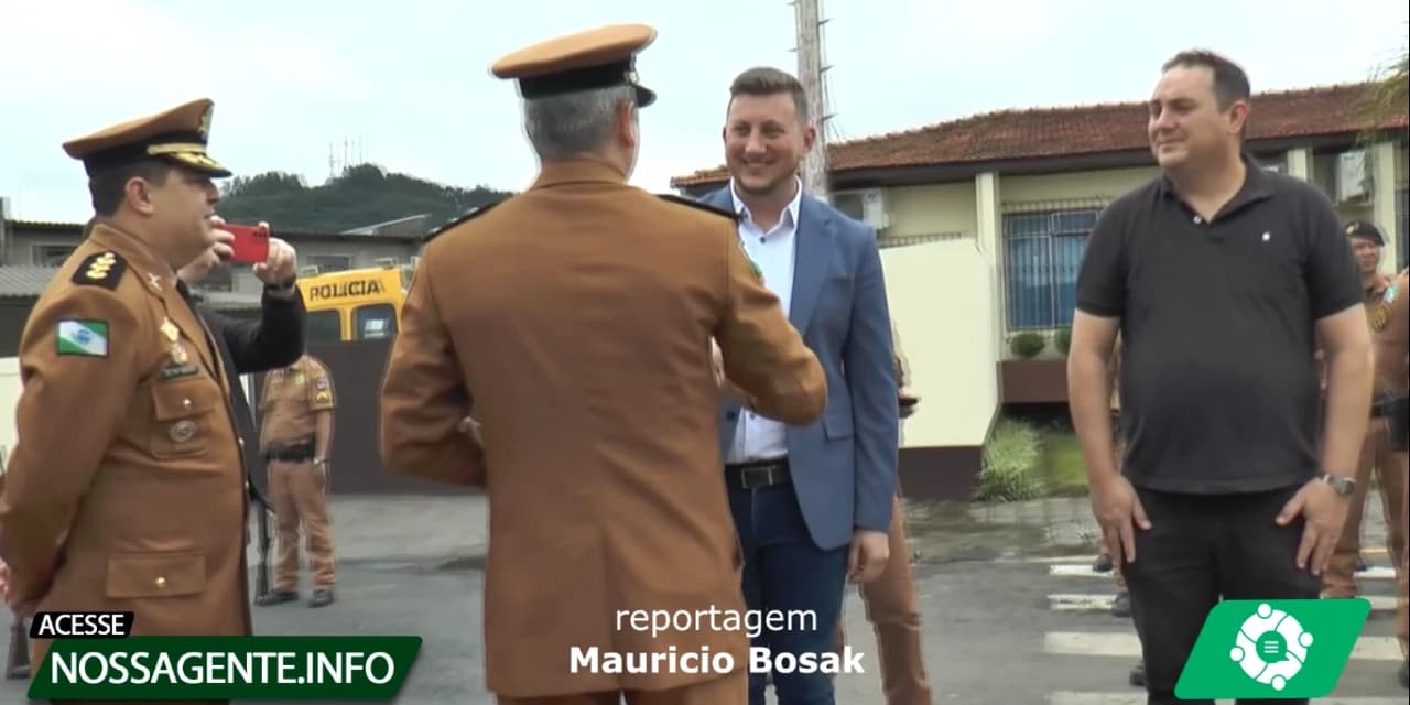 Prefeito de Rio Azul Leandro Jasinski é homenageado durante as comemorações de aniversário da 8ª Cia da Polícia Militar, de Irati. VÍDEO!