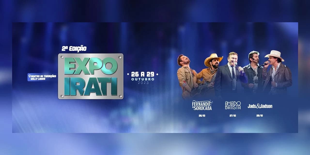 Esta chegando: EXPOIRATI é nos dias 26 a 29 de outubro