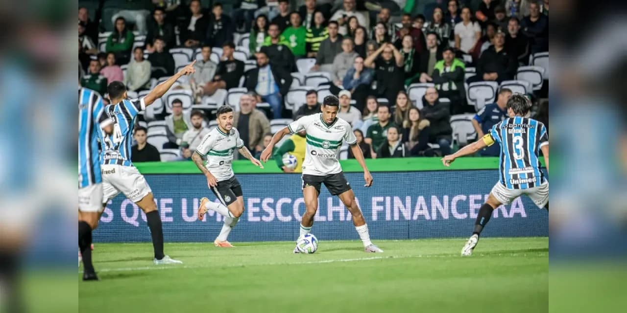 Coritiba perde em casa para o Grêmio e fica a 14 pontos de sair do Z4
