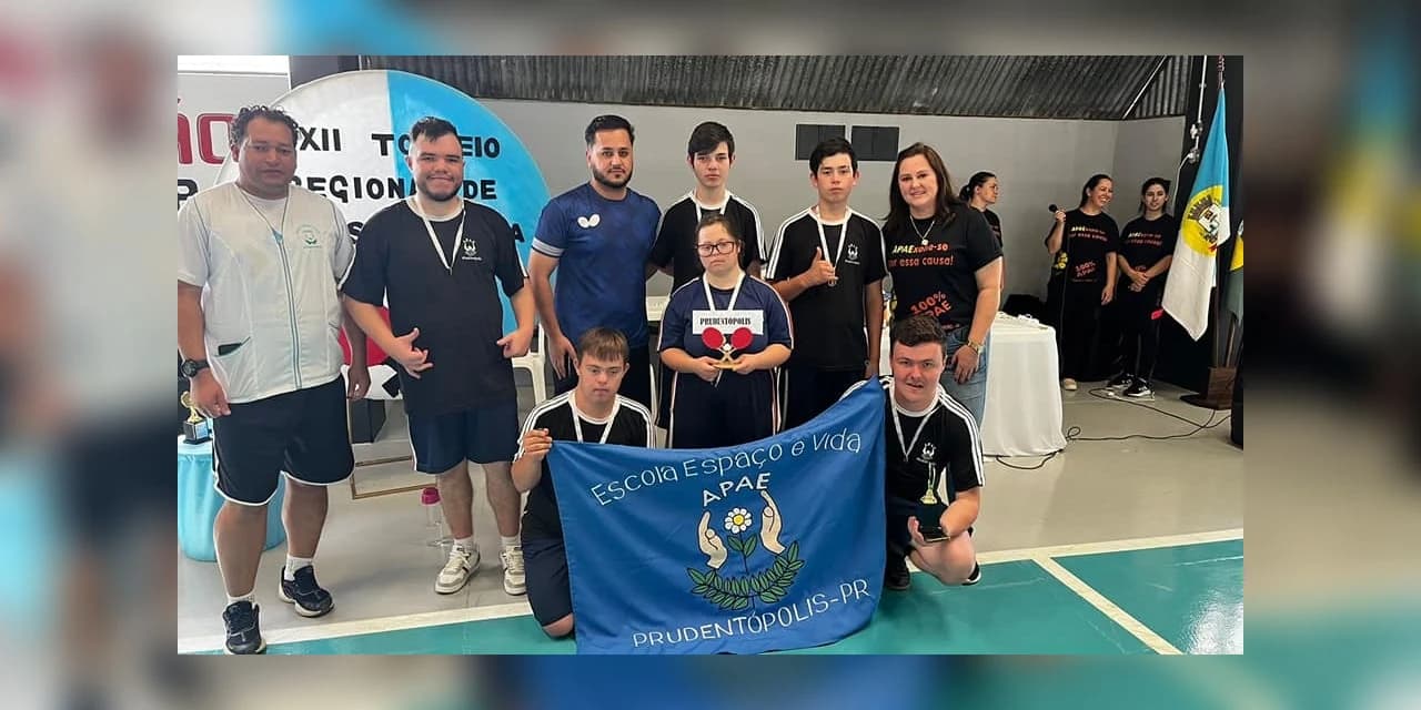 Alunos da Apae de Prudentópolis tiveram excelente resultados em torneio de tênis de mesa