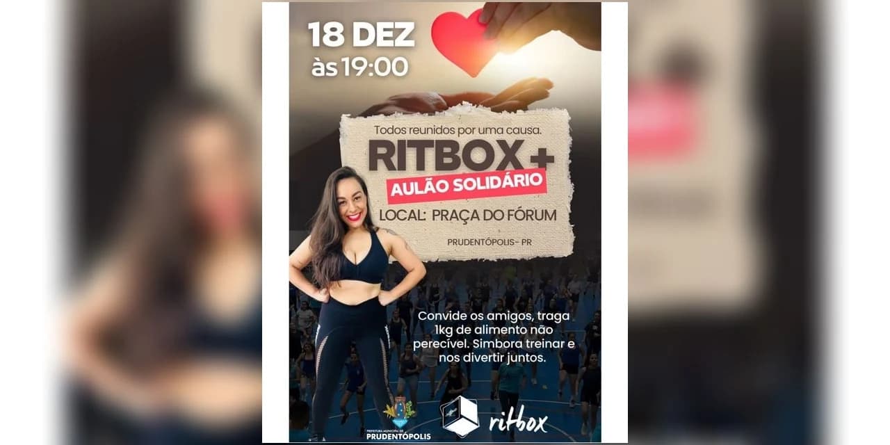 Atenção Prudentópolis. Vem aí “RitBox – Aulão Solidário”