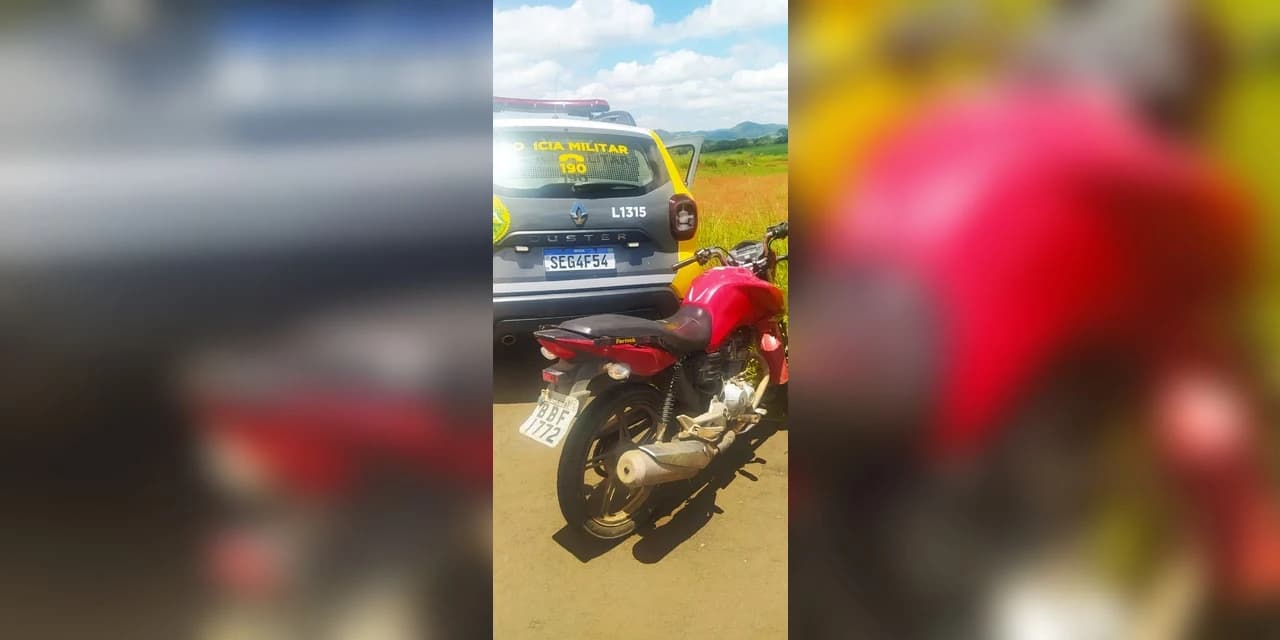 Polícia militar recupera moto furtada em Prudentópolis