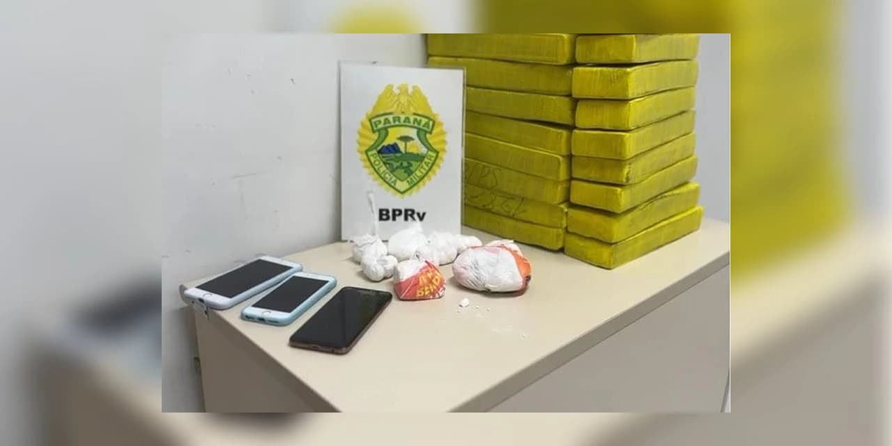 No Litoral, PMPR apreende 26 kg de maconha em carro conduzido por motorista embriagado