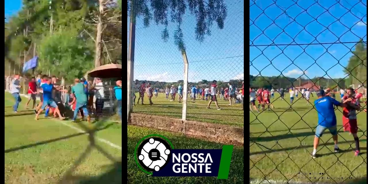Briga generaliza aconteceu na partida de futebol amador entre as equipes de Imbituva e Palmeira. VÍDEO!