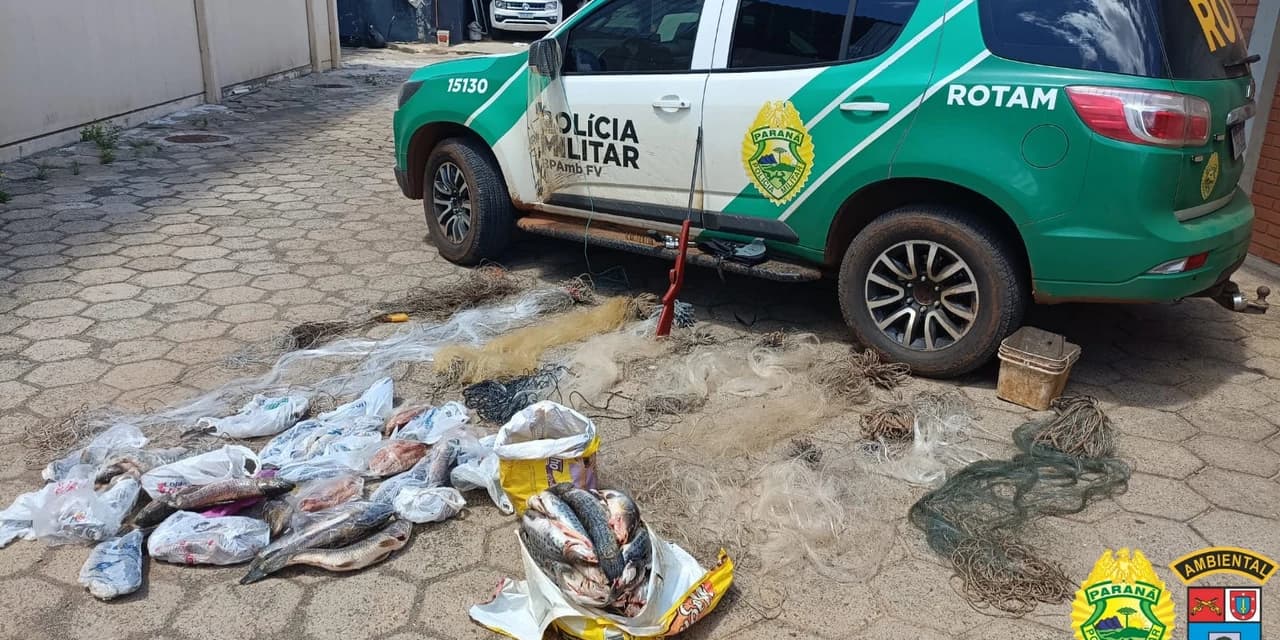 Policia ambiental prende três homens por pesca durante a piracema
