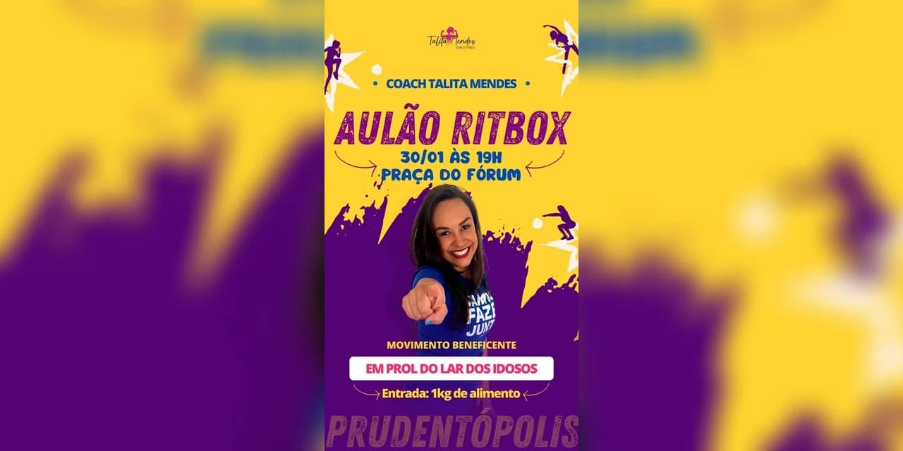 Atenção, Prudentópolis! Vem aí mais um "Aulão RitBox – Movimento Beneficente".