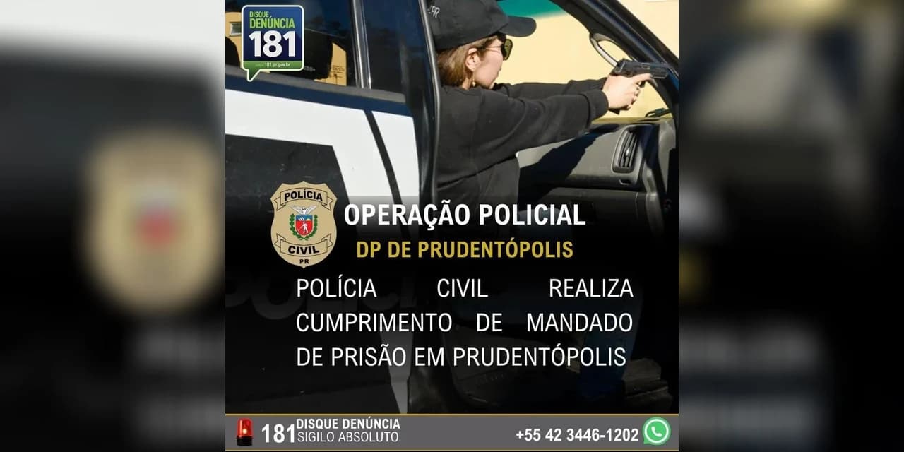 Suspeito de tentativa de homicídio é preso pela Policia Civil de Prudentópolis.