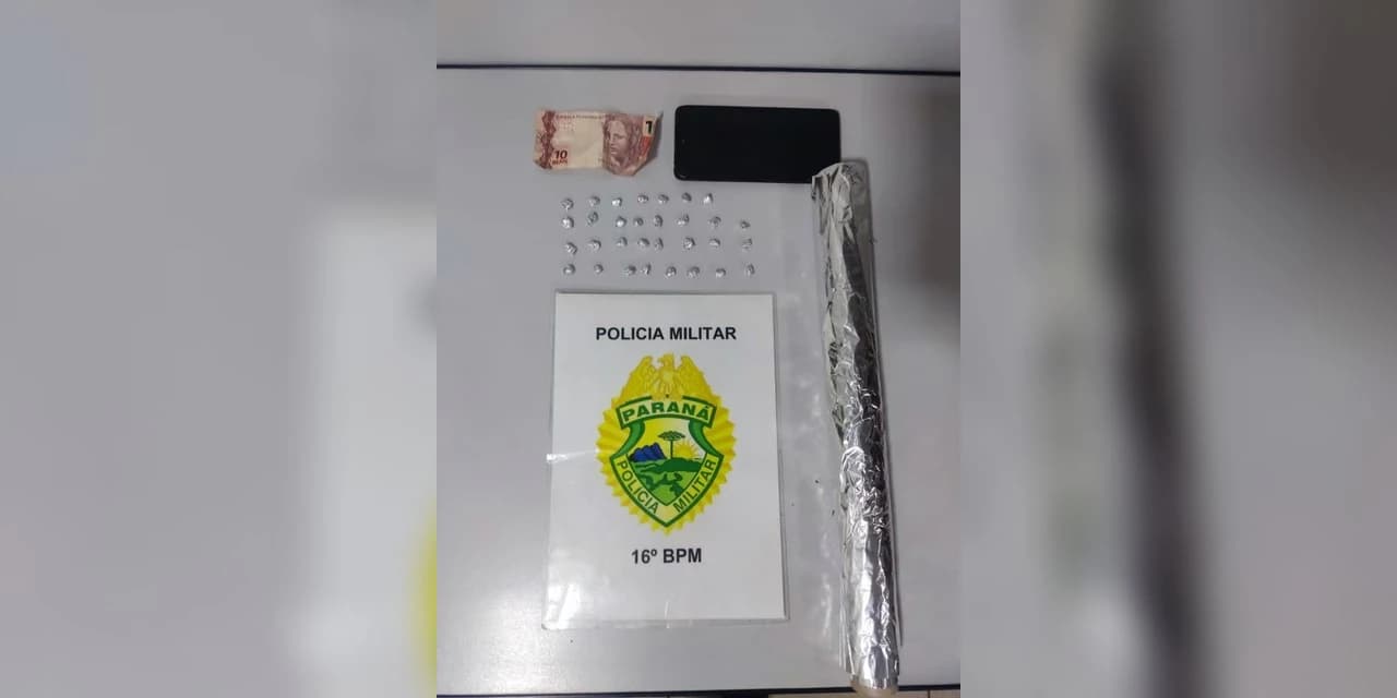 Em Prudentópolis durante operação de combate ao tráfico de drogas polícia militar encontra 31 pedras de crack