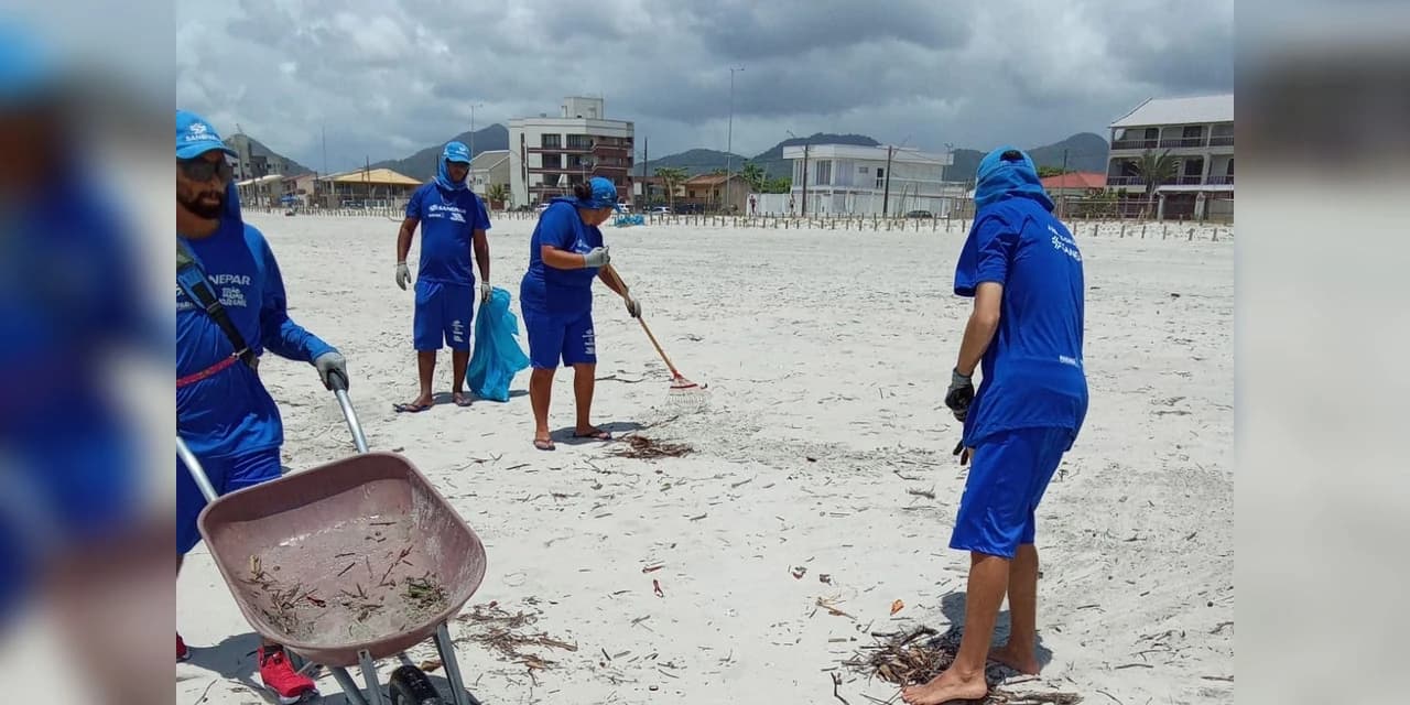 Sanepar retira 355 toneladas de lixo das praias e bate recorde de produção de água