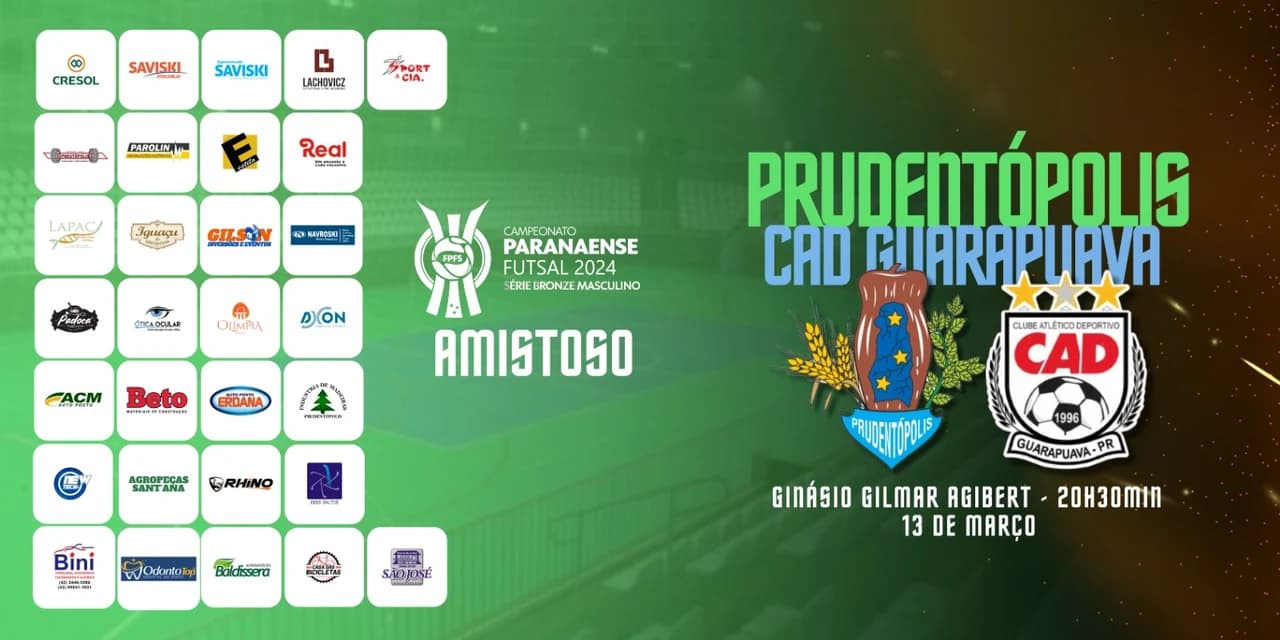 Prudentópolis recebe o CAD Guarapuava em amistoso de futsal