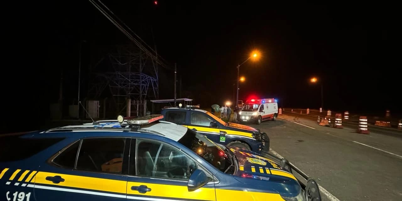 PRF atende ocorrência de assalto a ônibus que transportava pacientes do SUS na BR-277 em Prudentópolis