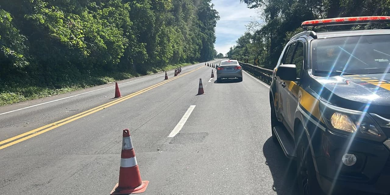 PRF realiza liberação da BR 277 KM 307, na Serra da Esperança em Guarapuava/PR