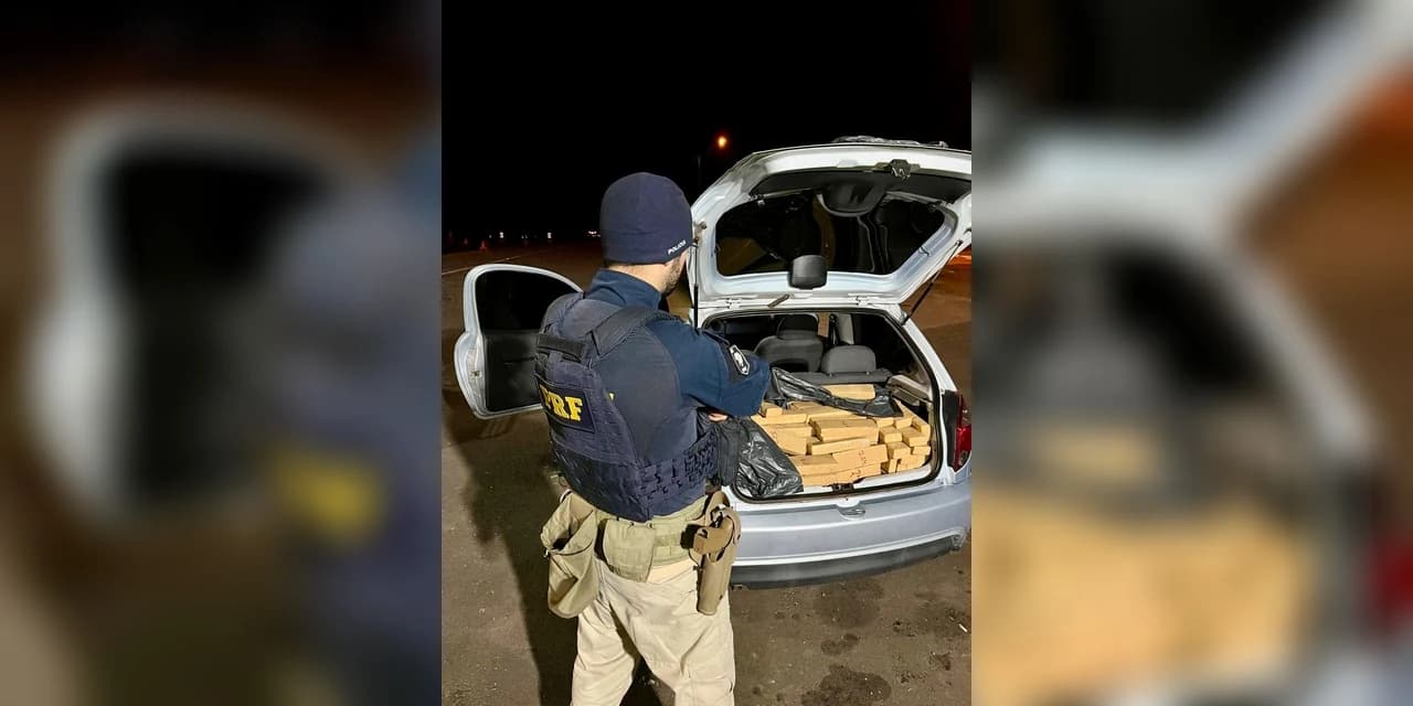 PRF apreende cerca de 262 kg de maconha, em Guarapuava