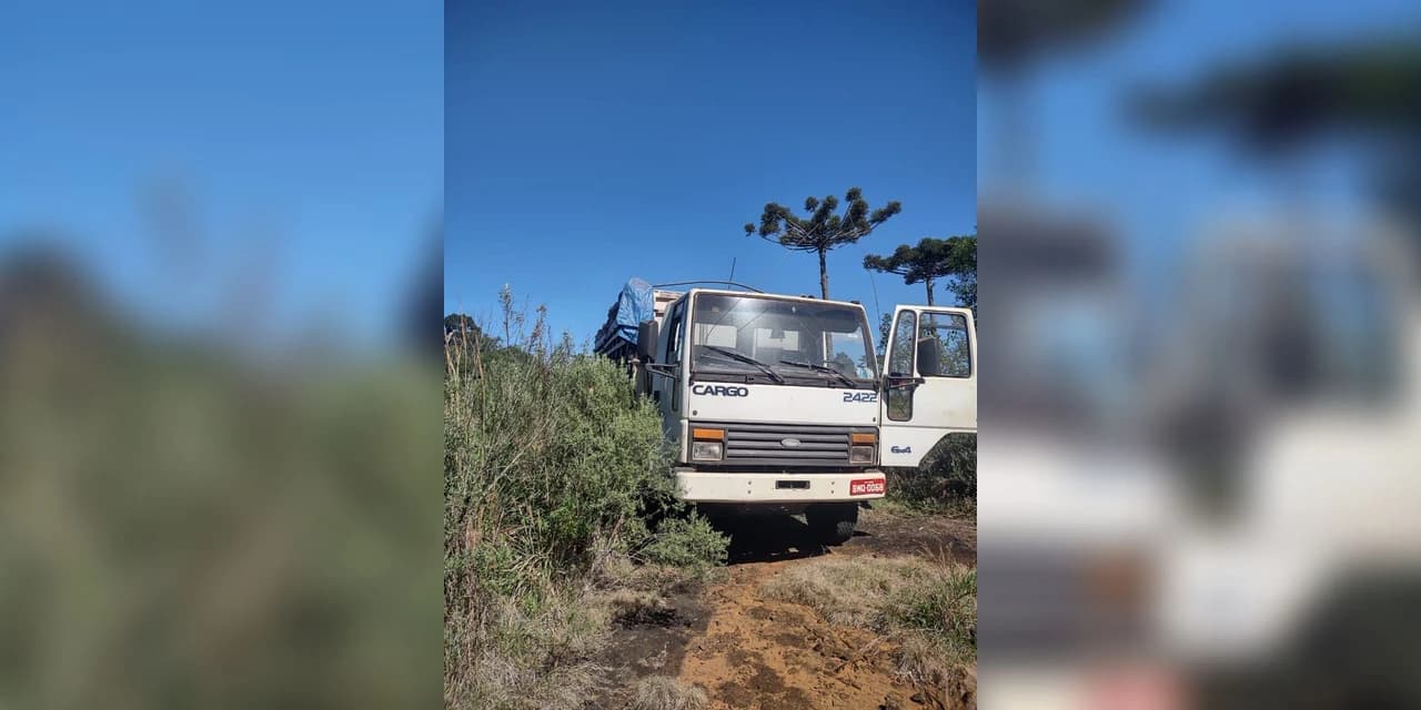 Em Guarapuava polícia recupera caminhão Ford Cargo roubado