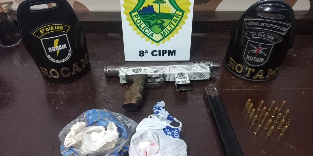Em Irati polícia encontra submetralhadora de fabricação caseira