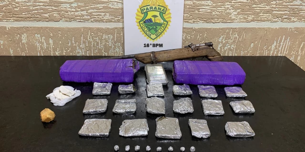 Polícia militar de Guarapuava realiza apreensão de entorpecentes no município de Pinhão