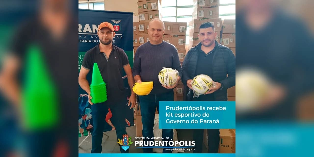 Prudentópolis recebeu do Governo do Estado um kit esportivo que serão utilizados nas atividades da Secretaria de Esportes.