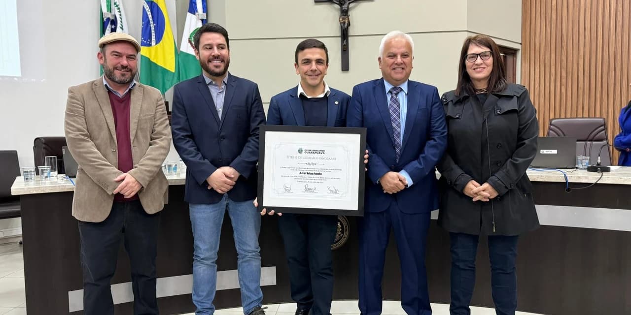 Prefeito Celso Góes de Guarapuava prestigia a entrega do título de cidadão honorário ao deputado federal Aliel Machado