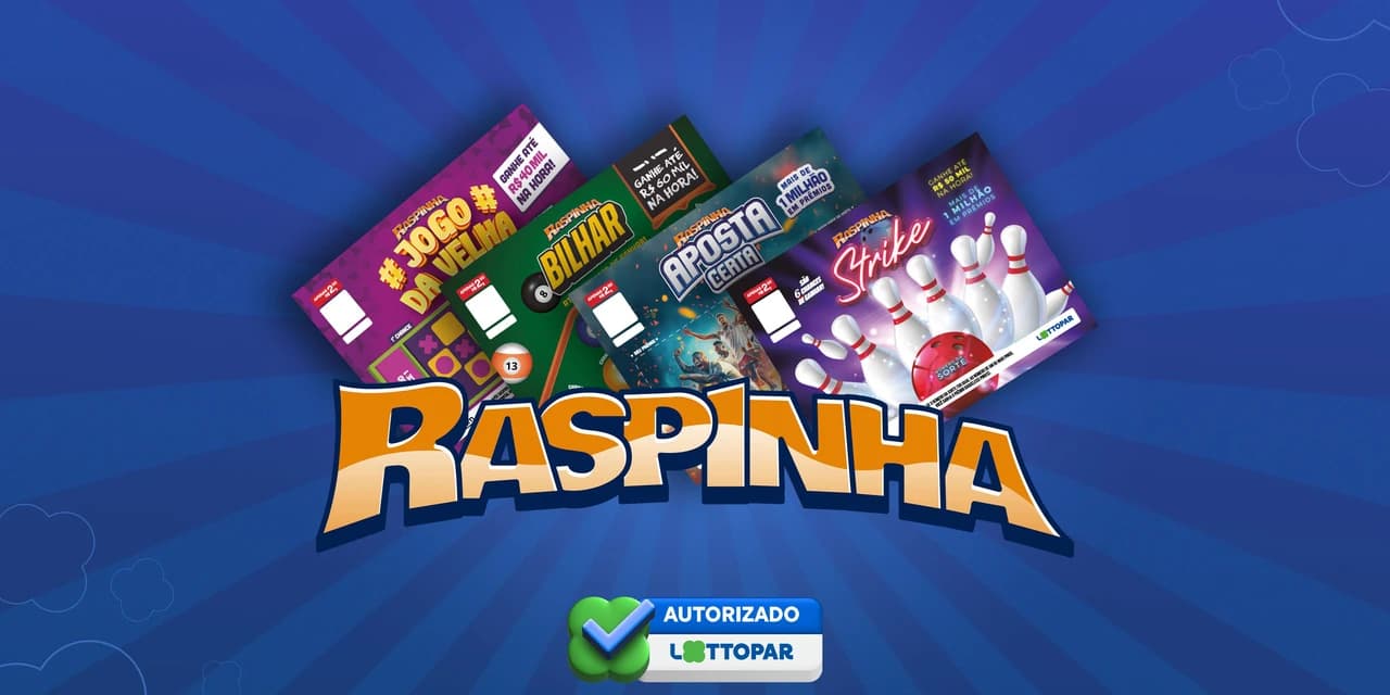 Regulamentação da Lottopar autoriza apostas instantâneas da Raspinha a partir desta sexta
