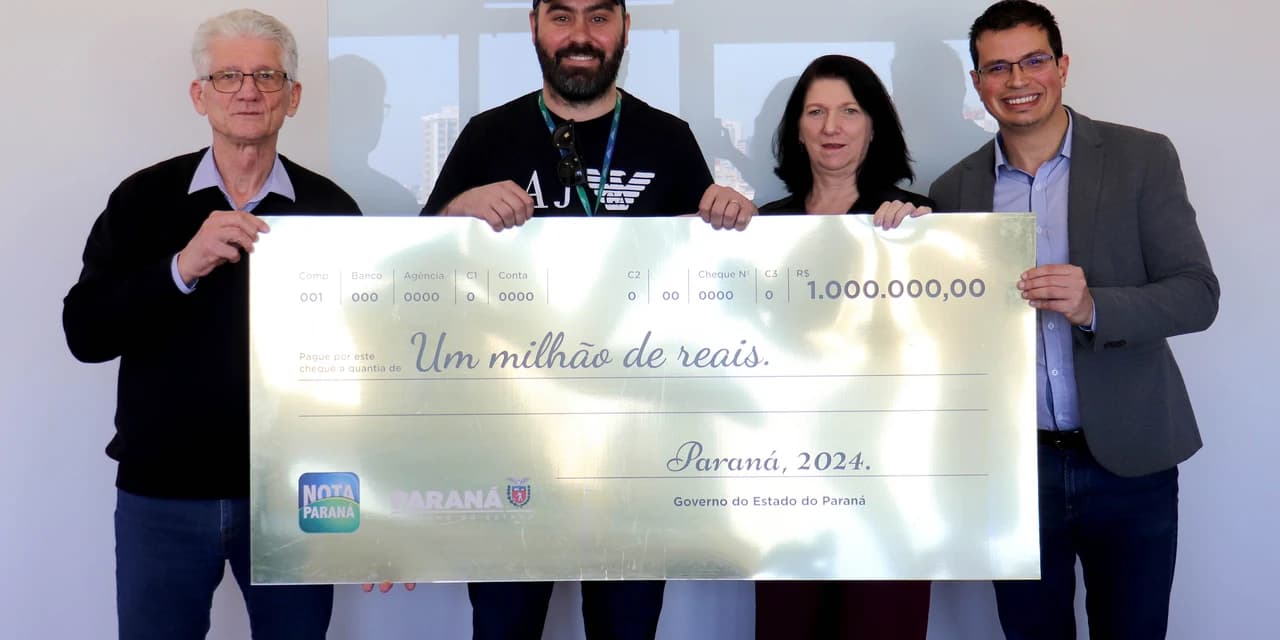 Novo milionário: consumidor da Lapa recebe prêmio máximo do Nota Paraná
