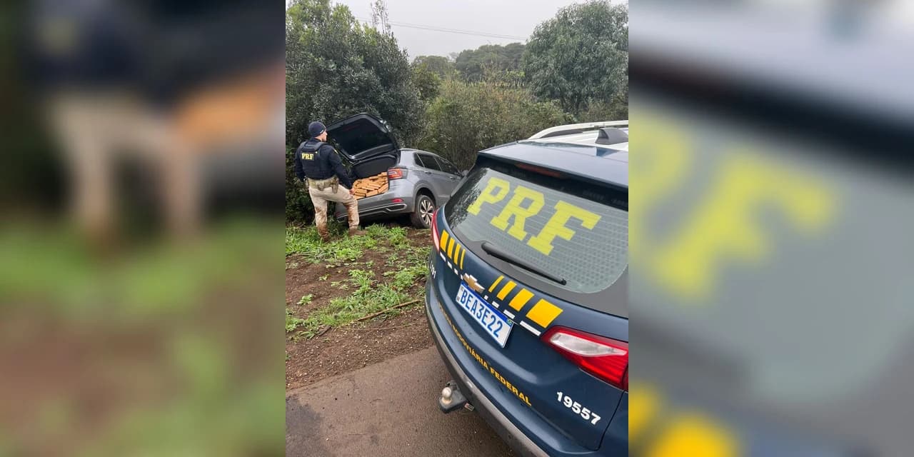 PRF apreende mais de 270kg de maconha e recupera veículo roubado em Guarapuava/PR