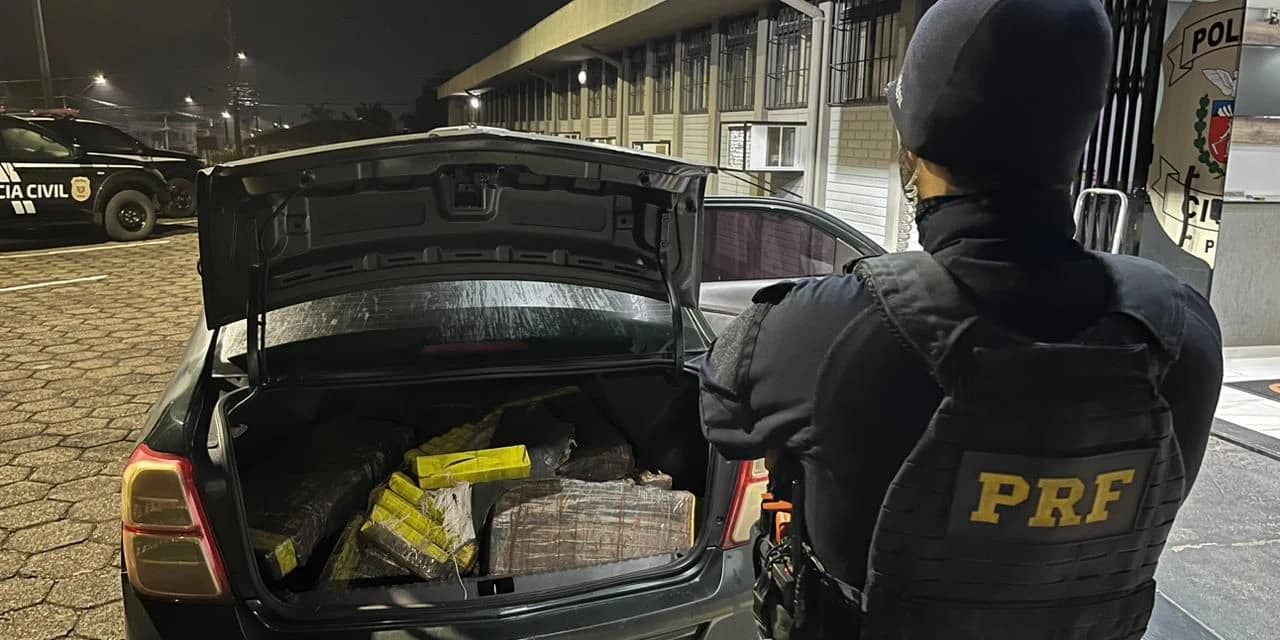 PRF apreende 329 kg de maconha no município de Candói