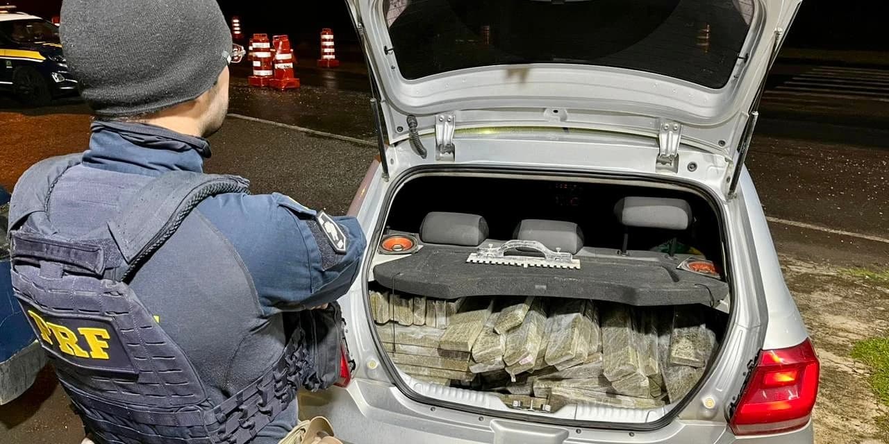 PRF apreende cerca de 160 Kg de maconha em Guarapuava