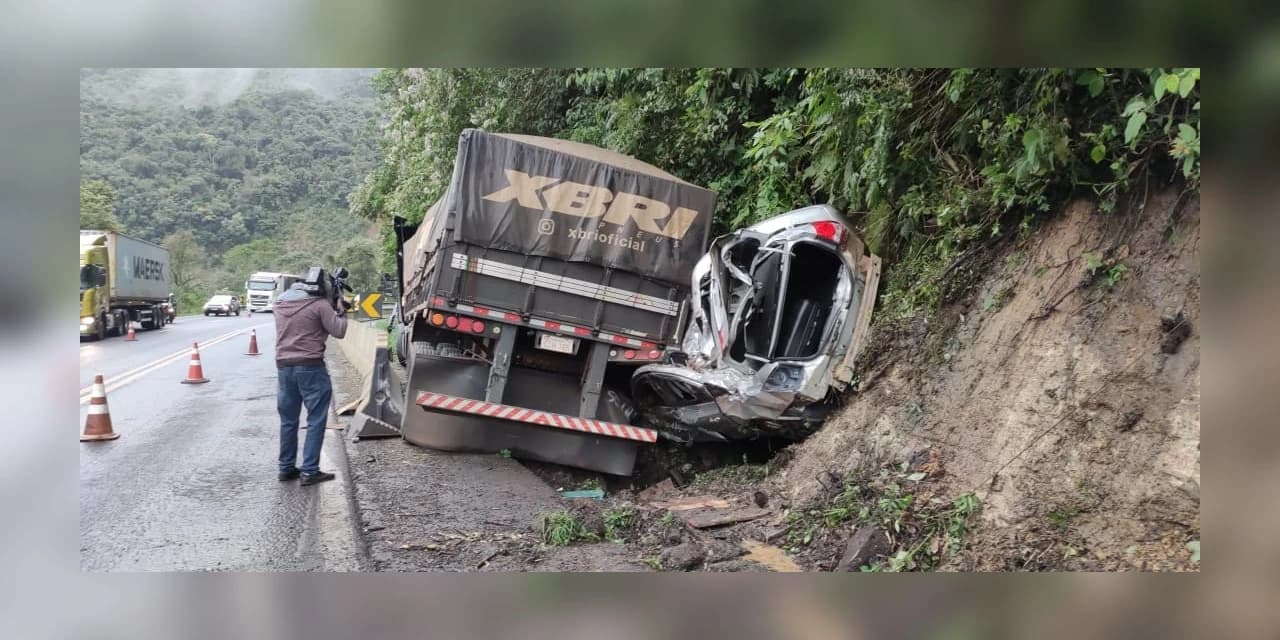 Bebê de 10 meses sai ileso de acidente na BR 277 em Guarapuava