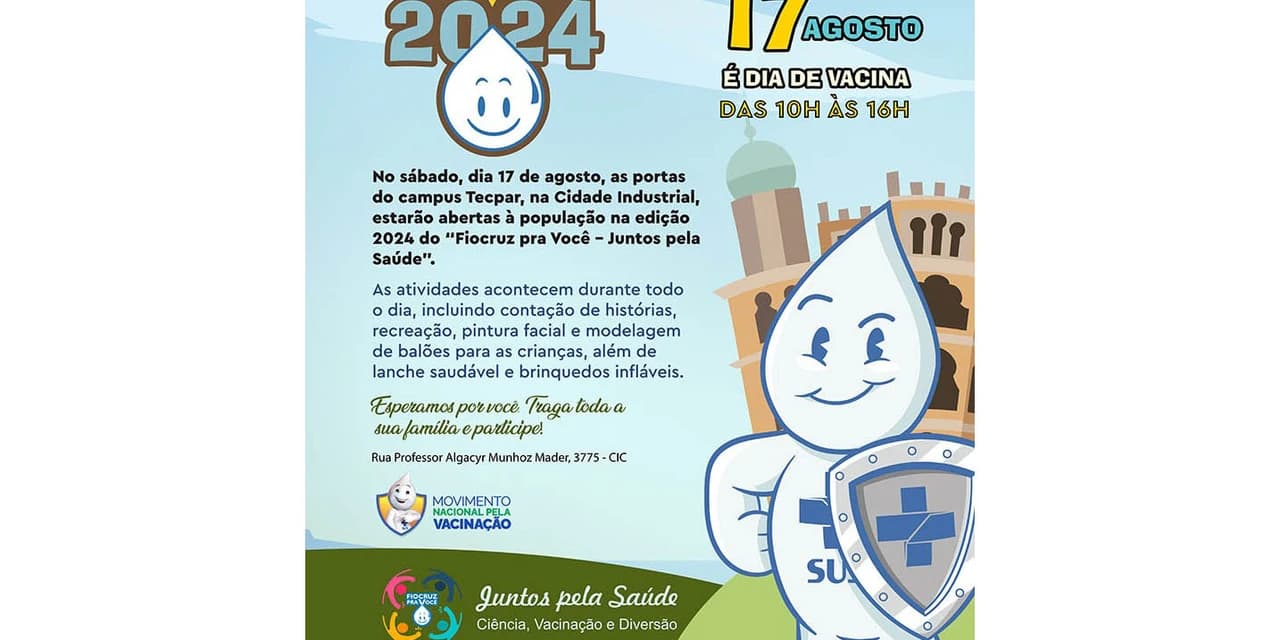 Parque Tecnológico da Saúde sedia movimento pela multivacinação no dia 17