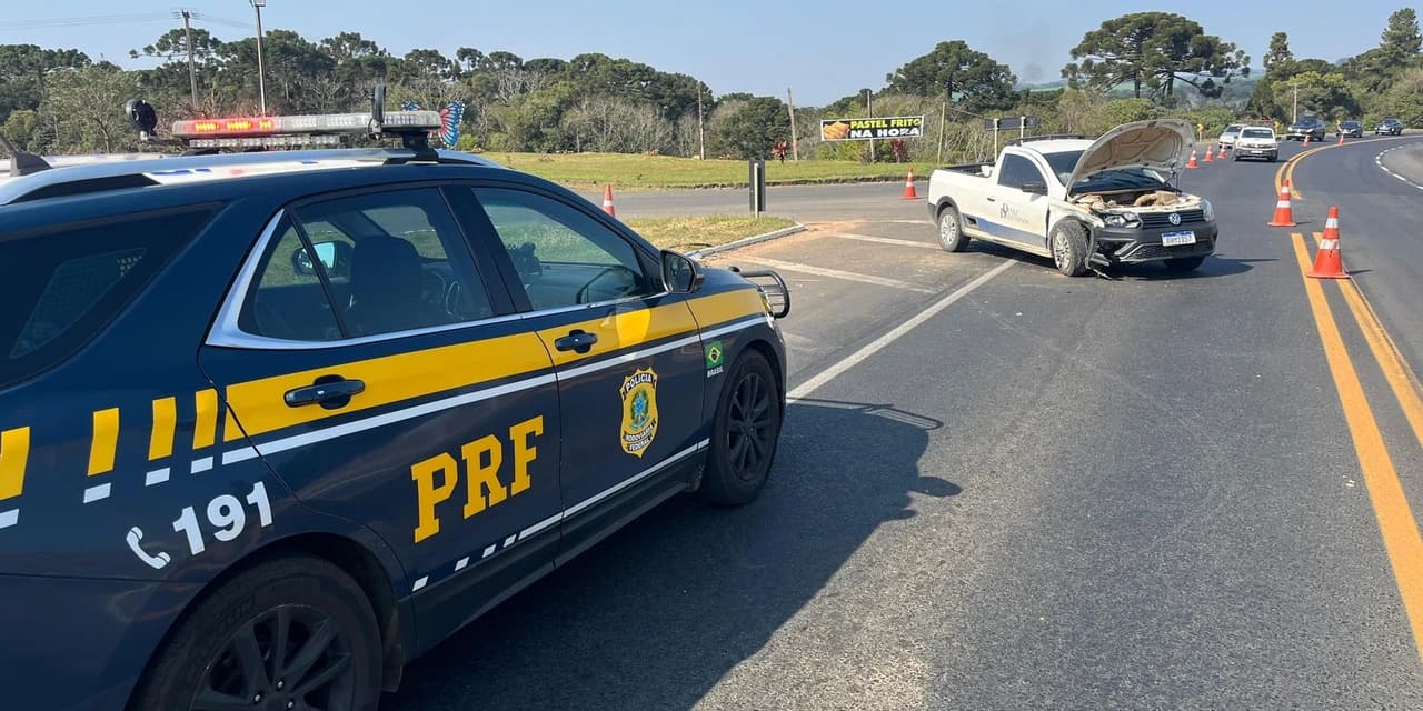 PRF atende acidente entre dois veículos na Br 373 em Prudentópolis