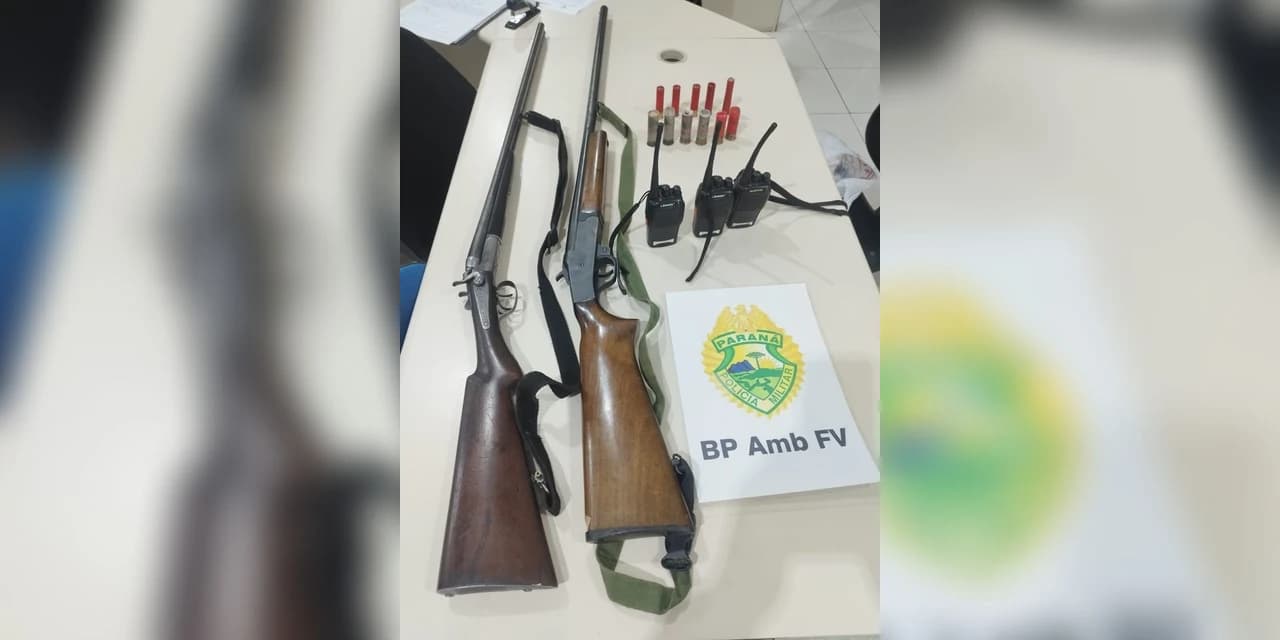 Dois homens foram presos com armas de fogo durante fiscalização de via no Município Telêmaco Borba –Pr