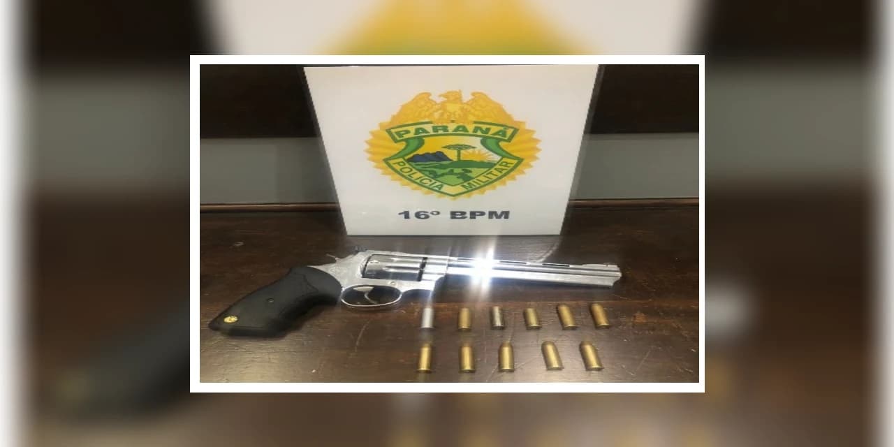 Em Guarapuava dois indivíduos foram detidos com um revólver calibre .357 Magnum