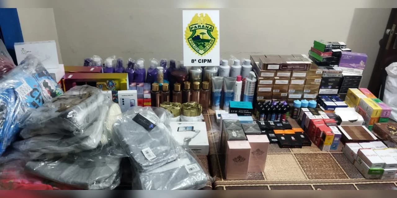 Em Irati veículo é apreendido com diversas mercadorias de origem estrangeira