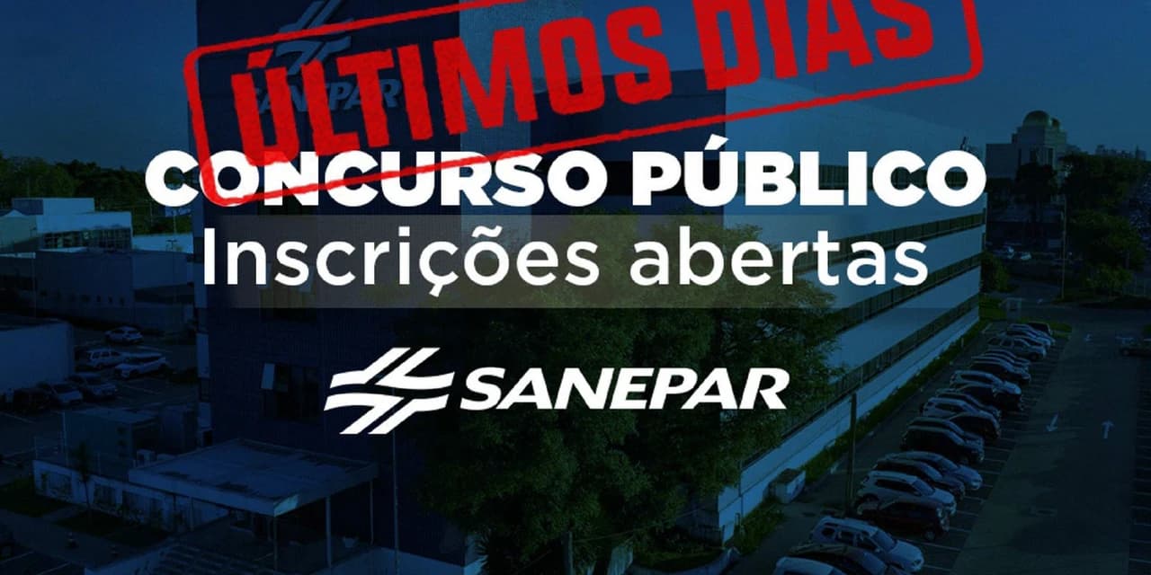 Inscrições para o concurso público da Sanepar encerram na segunda-feira
