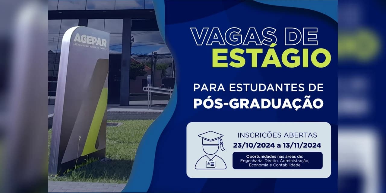 Agepar abre processo seletivo para contratação de estagiários de pós-graduação