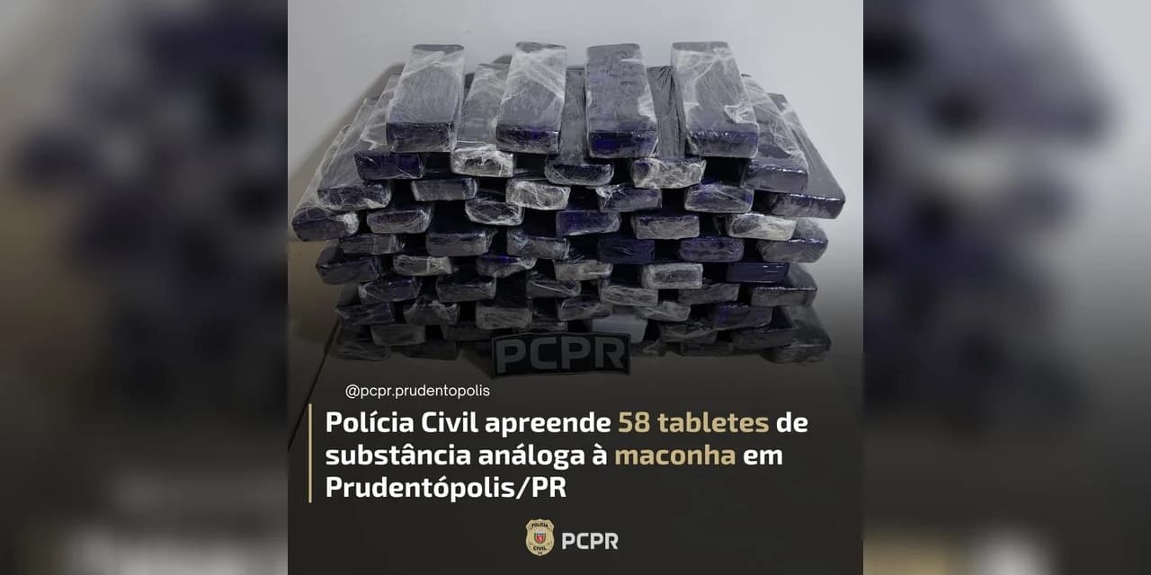 Ação policial em Prudentópolis apreende 47,2 kg de maconha com adolescentes em carro de aplicativo