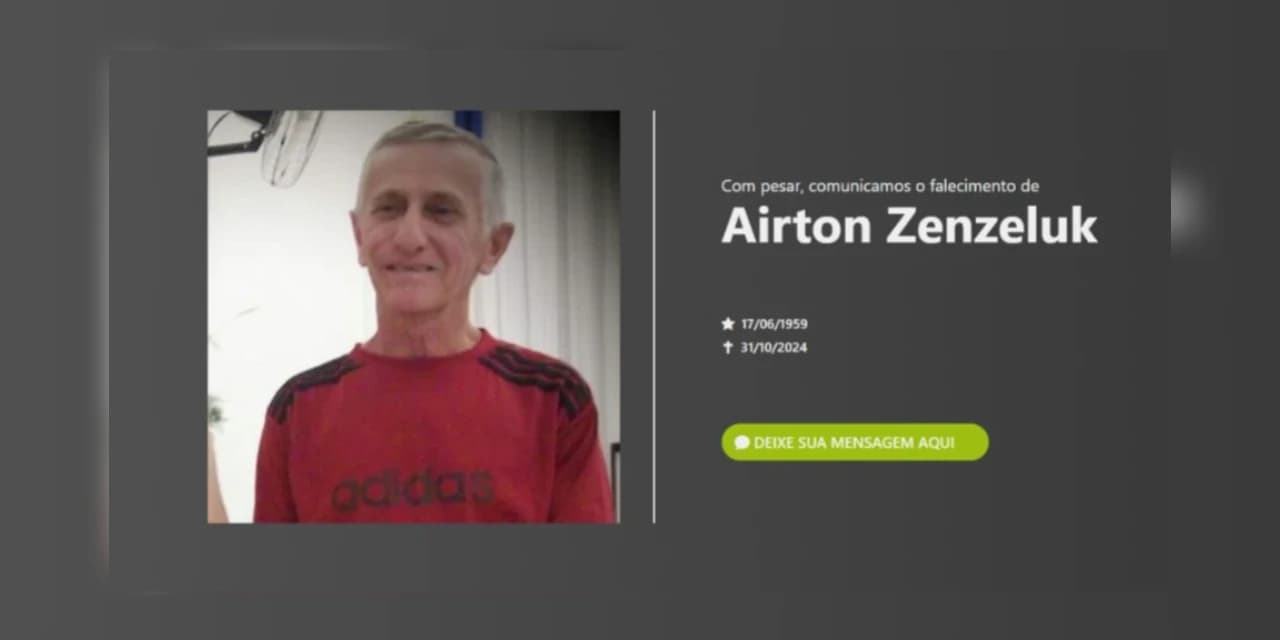 Comunicamos o Falecimento do Sr. Airton Zenzeluk aos 65 anos.