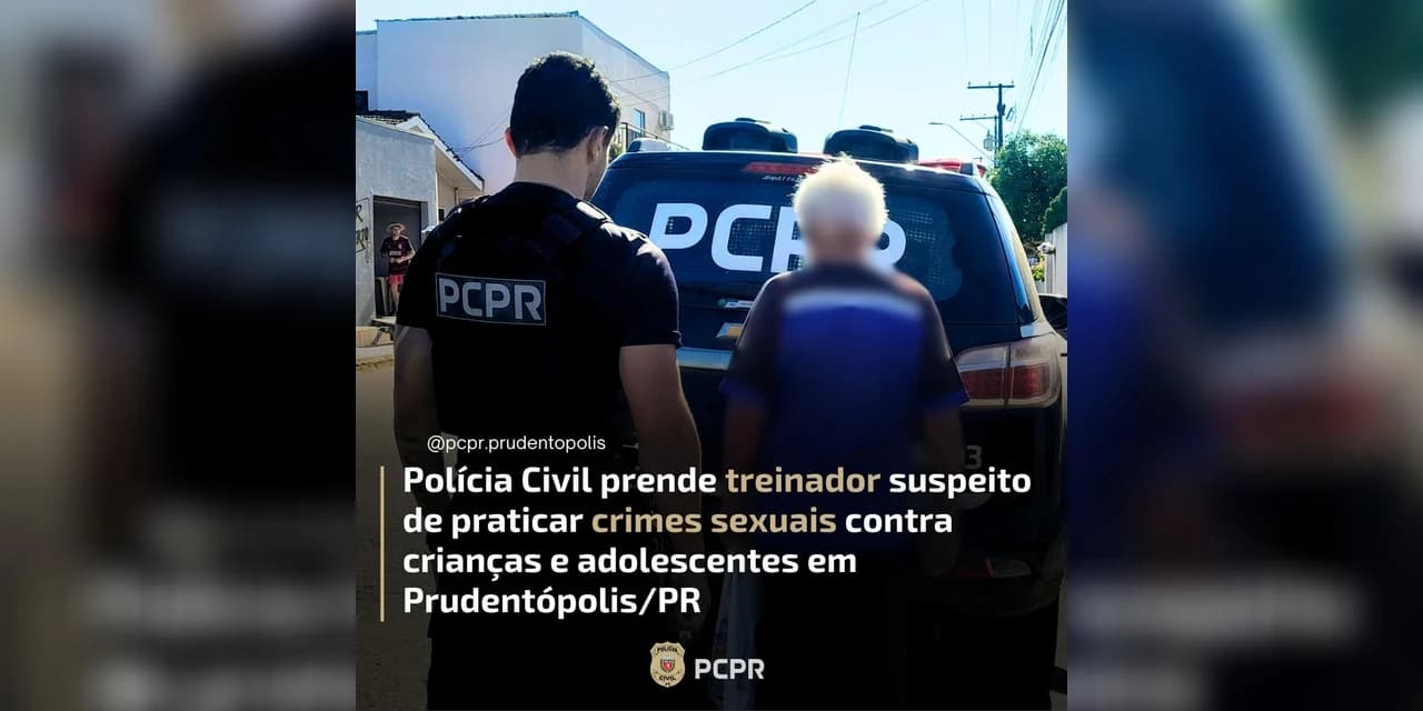 Polícia Civil de Prudentópolis prende treinador de futsal suspeito de praticar crimes sexuais envolvendo crianças e adolescentes