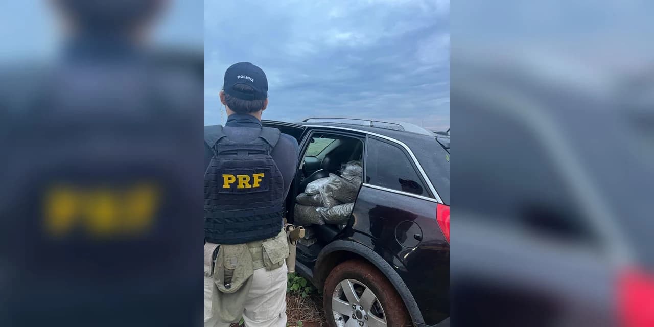 PRF apreende quase 200K g de maconha e recupera carro roubado no município de Candói