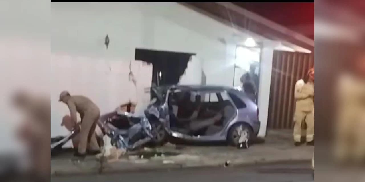 Em Prudentópolis homem fica ferido após veículo colidir em muro