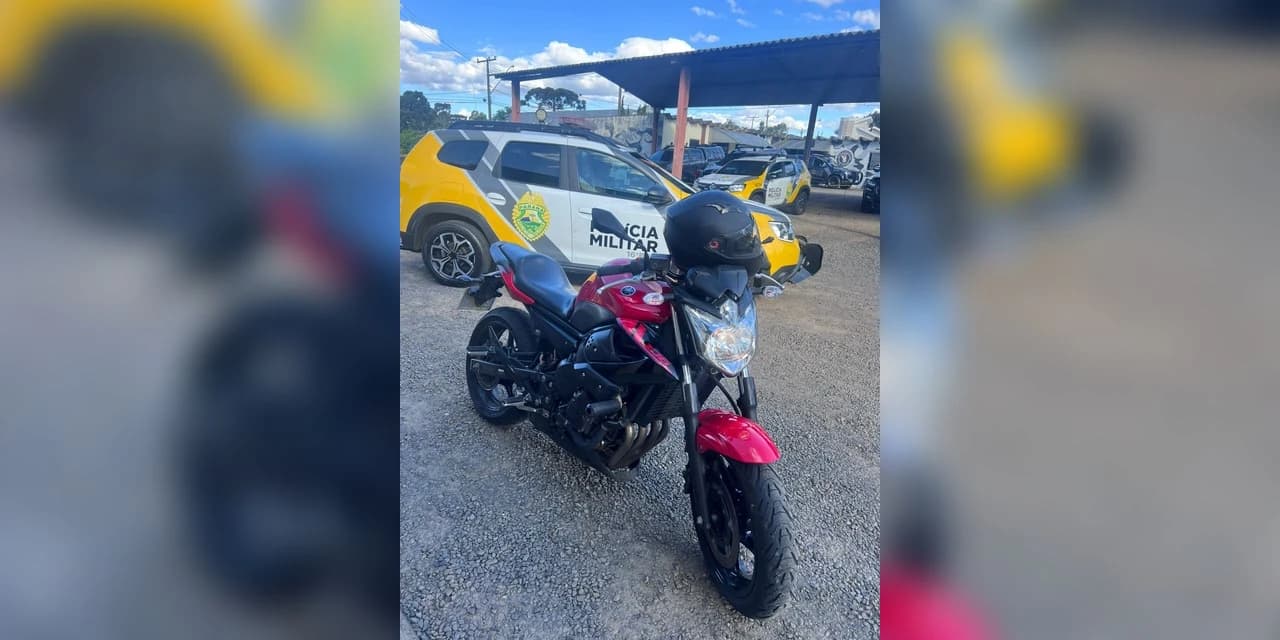 Em Guarapuava motocicleta é apreendida e condutor autuado e encaminhado por infrações de trânsito, desacato e resistência