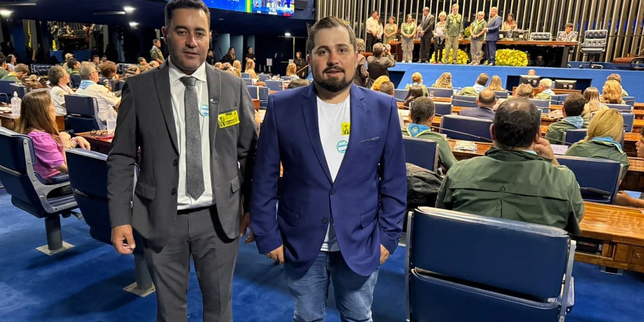 Prefeito Marcelo Leite e Igor Pontarolo, participam em Brasília do evento “Novos Gestores 2025”.