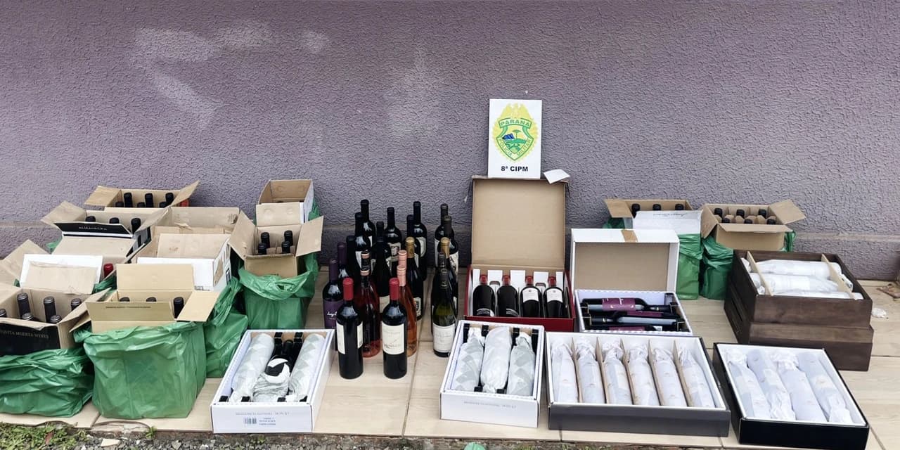 Em Irati polícia militar encontra 123 garrafas de vinho de origem estrangeira