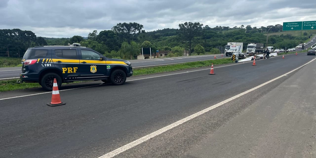 Grave acidente na BR-277 em Prudentópolis deixa dois mortos e um ferido