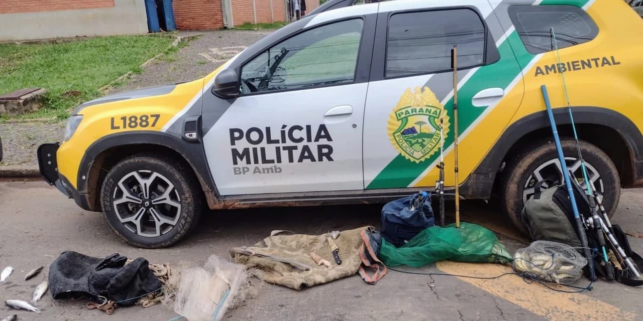 Polícia ambiental prende pescadores em flagrante em Tibagi