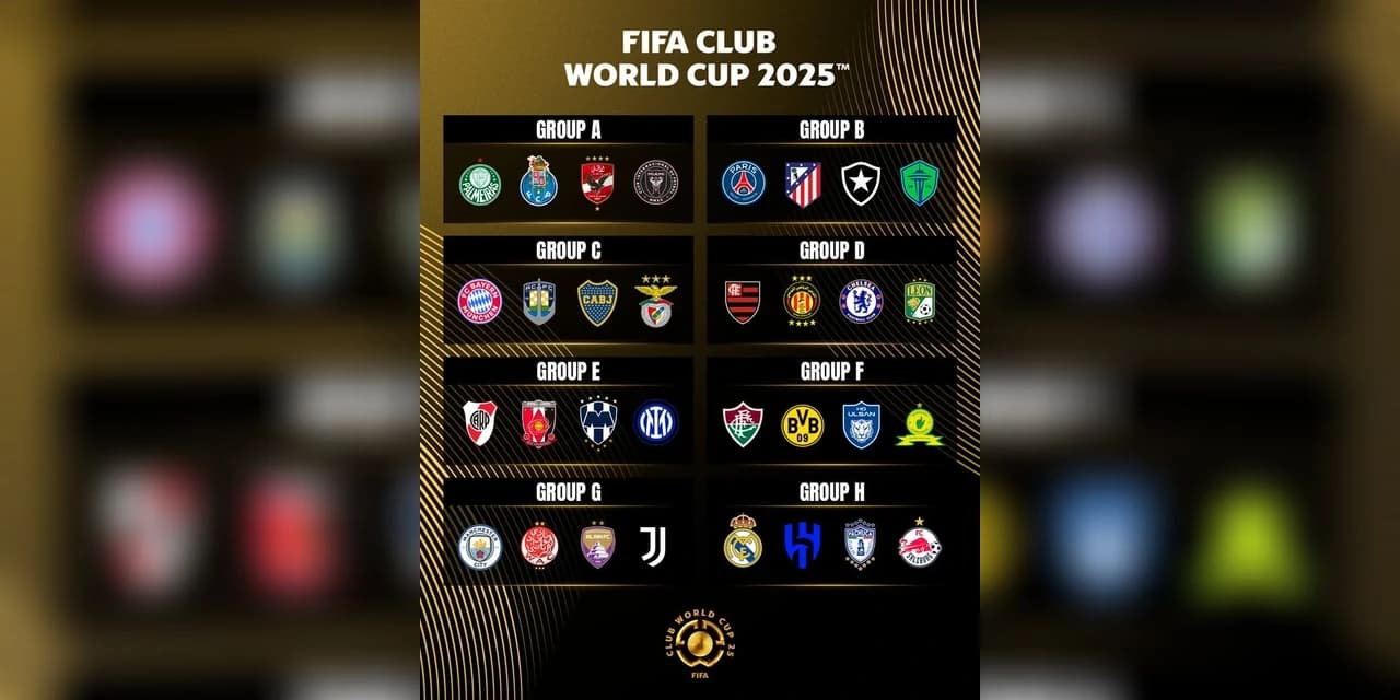 Definidos os grupos do Super Mundial de Clubes da Fifa de 2025