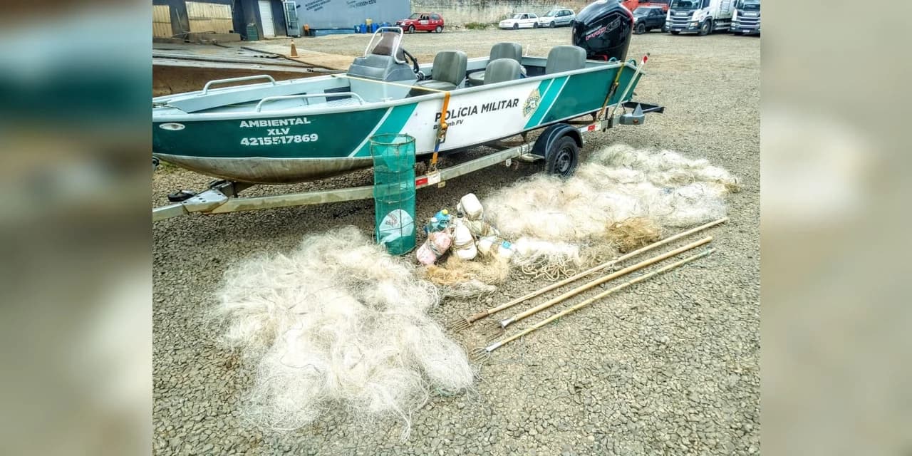 Em Pinhão Polícia Militar prende pescador em flagrante