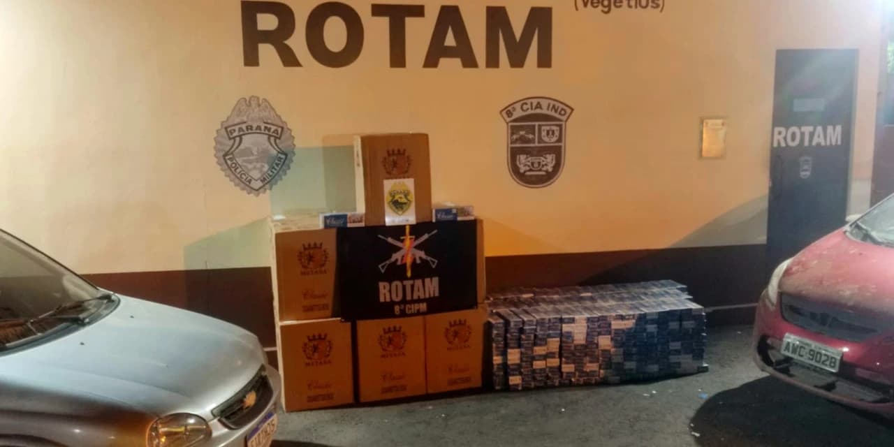 Em Irati durante abordagem ROTAM encontra veículos transportando cigarros de origem estrangeira